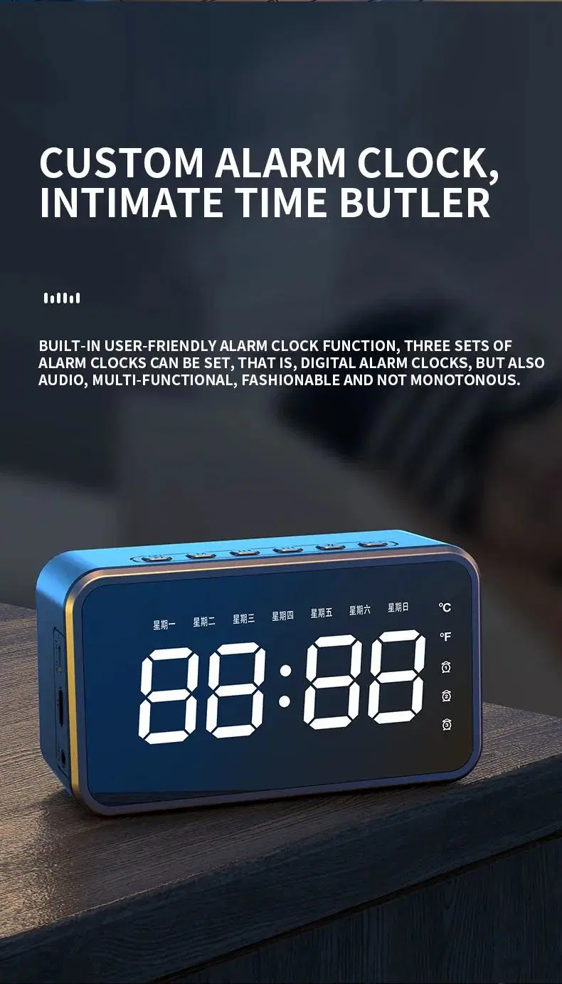 New Wireless Clock Bluetooth Ai Artificial Voice Control Mobile Speaker